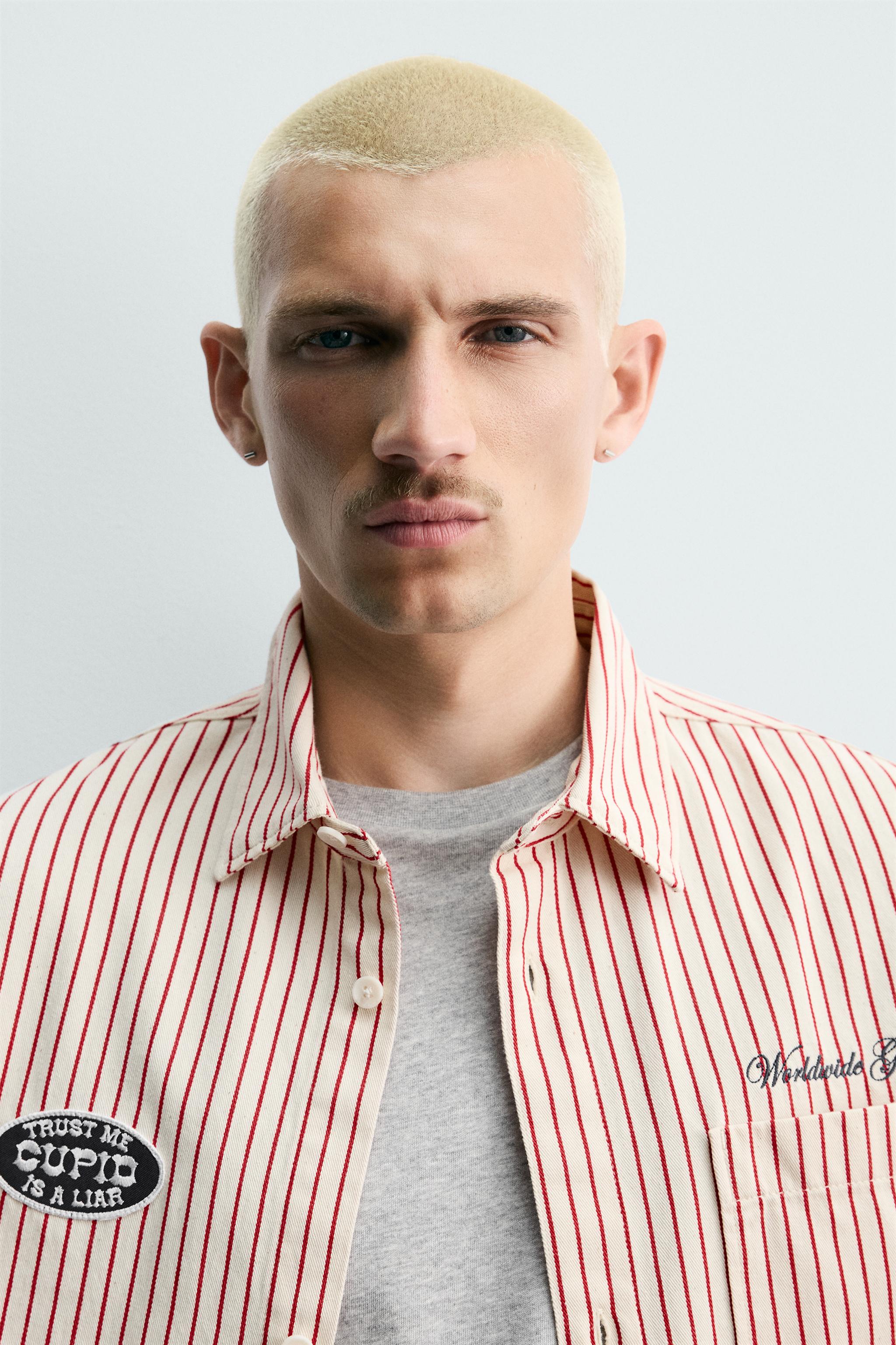 CONTRAST STRIPED PATCH OVERSHIRT